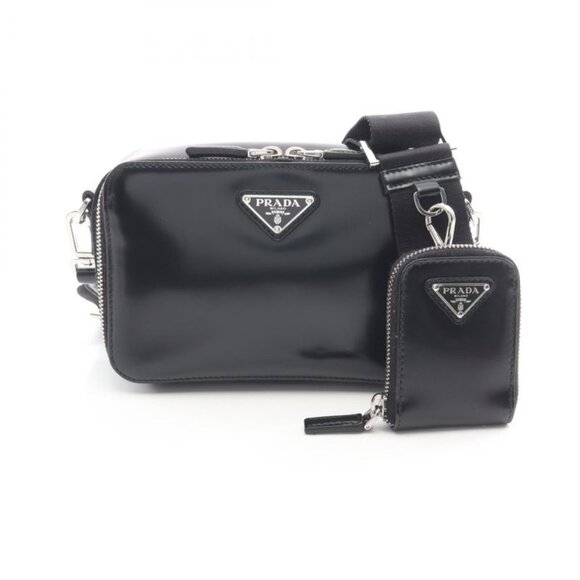 Prada Handbags - Prada Shoulder Bag Brick 2 Vh070 Black Patent Leather Brick Shoulder Bag